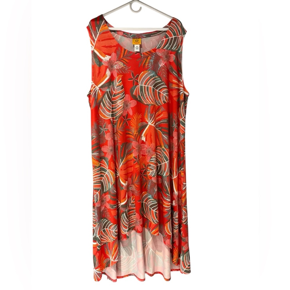 Ruby Rd. Vibrant Tropical High Low‎ Fall Summer Spring Casual Vacation Dress 3X
